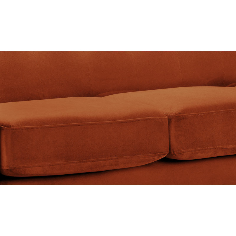 Betton 2 Seater Velvet Sofa, Rust Chenille