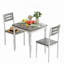 Ensemble de table de salle à manger 3 pièces avec chaises rembourrées, ensemble de table et de chaises pour 2 avec pieds en spirale en métal, ensemble de cuisine compact pour salle à manger, coin-repas et appartement.