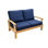 Monterey 57.5" Wide Outdoor Teak Loveseat 2 - Seater with Sunbrella Cushions