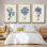 " Indigo Botany Study I " 3 - Pieces