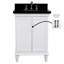Meuble-lavabo simple 25 po au fini blanc avec galaxie noire et lavabo ovale