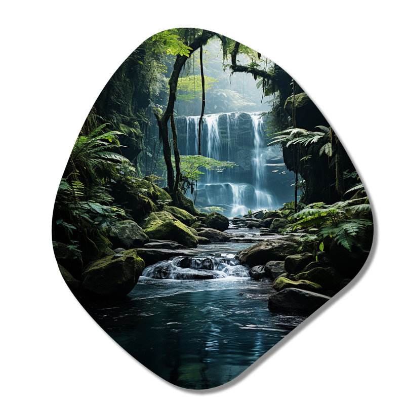 Cascade cachée Oasis I - Décoration murale irrégulière en forme de nébuleuse en cascade, H 35 po x l 31 po