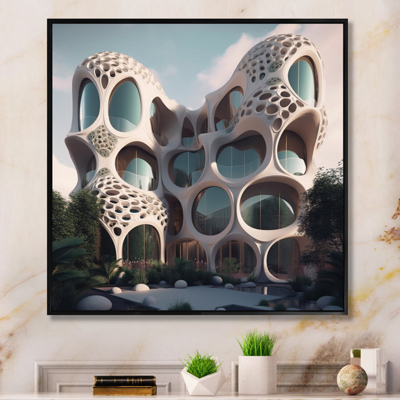 «Organic Architectural Flow I», reproduction sur toile, H 16 po x l 16 po x P 1 po, Cadre flottant noir