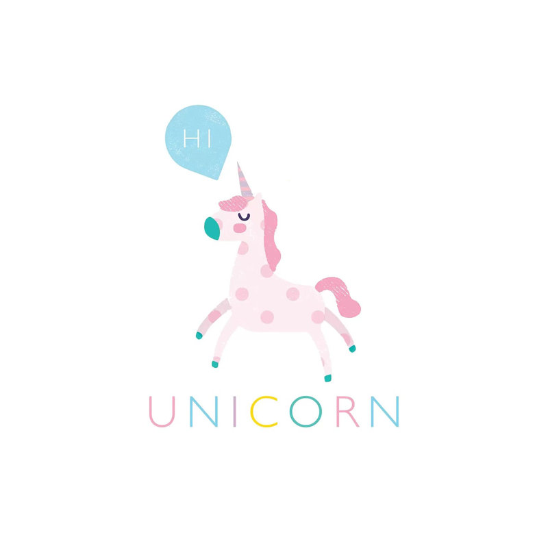 Unicorn by MAKIKO - Wrapped Canvas Print, 30.48 cm H x 45.72 cm W