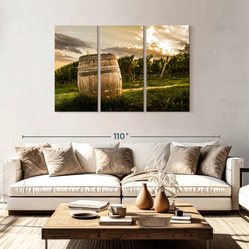 Yarlin Barrel In A Pesaro Vineyard, 24" H x 38" W