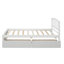 Lit simple moderne peu encombrant avec rangement, structure en bois massif pour la maison