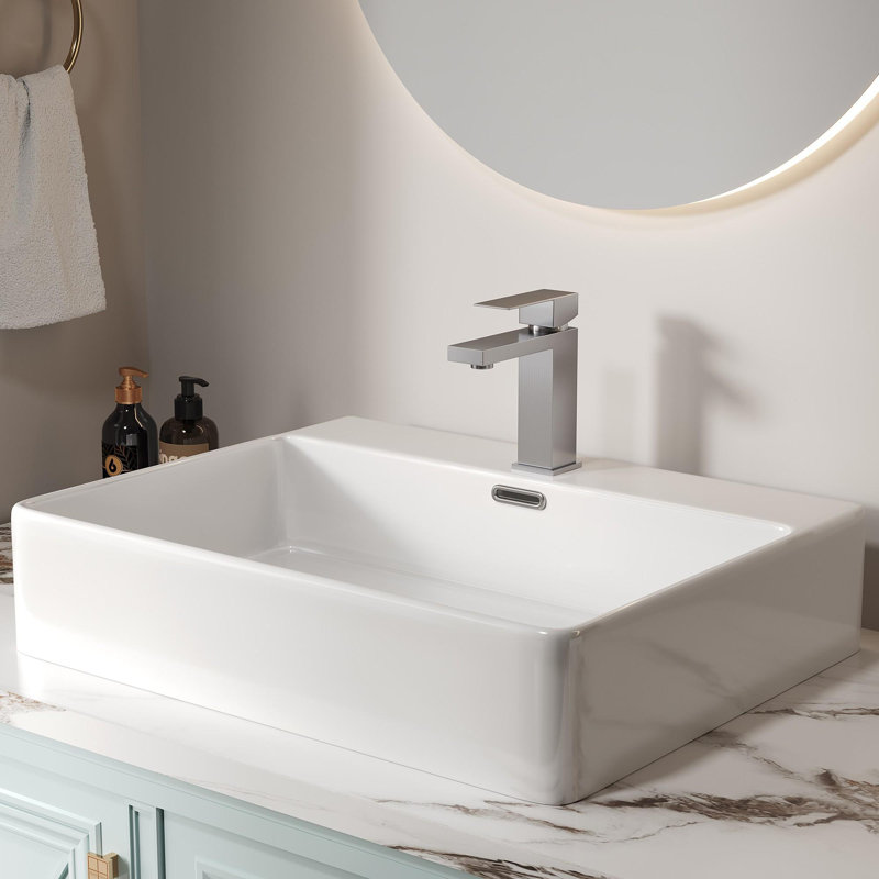 Single Hole Bathroom Faucet with Drain Assembly, Brushed Nickel