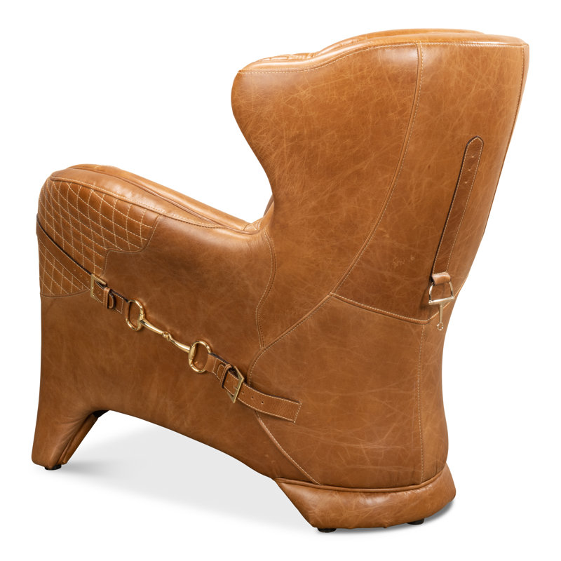 Hera Armchair, Light Brown Genuine Leather