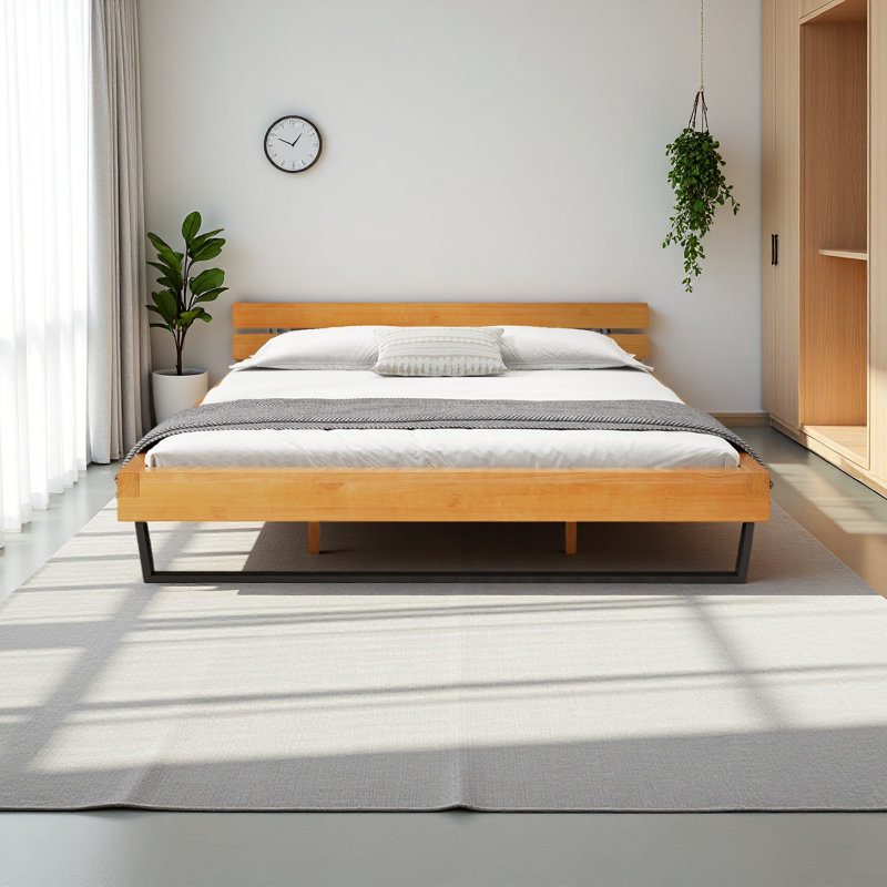 PINE WOOD BED FRAME, King