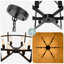 Luminaire suspendu industriel moderne en métal noir à 6 lumières pour salle à manger-119232026