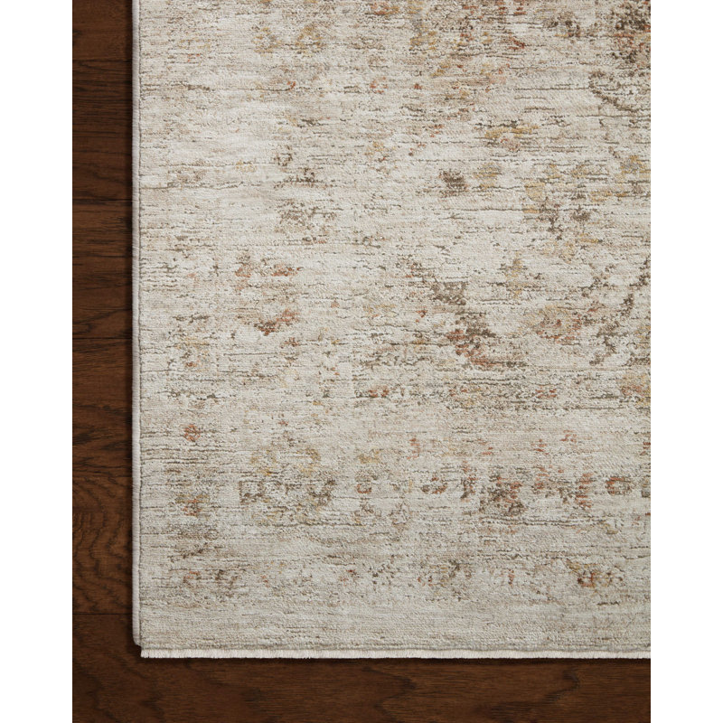 Beige and Spice Rectangular Synthetic Accent Rug 3'-9" x 5'-9"