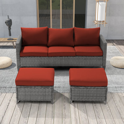 Raelee 3 - Person Patio Conversation Set with Cushions