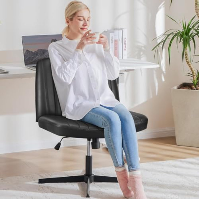Chaises à pieds croisés sans accoudoirs Criss, Non, Noir