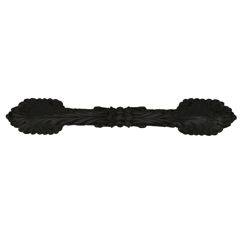 edgar berebi louis xv 3-1/2 inch center to center pull in matte black plate