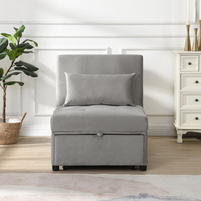 Lit pliant gris - polyvalent pour différentes scènes. Économiseur d'espace et d'utilisation. Peut être utilisé comme table à thé, fauteuil, lit simple. Conception ergonomique. Matériau en velours. Limitation de poids de 264 lb. 38,96 po