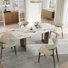 Howze 63" Modern Retangular White Dining Table Set With 4 Faux Leather Dining Chairs,