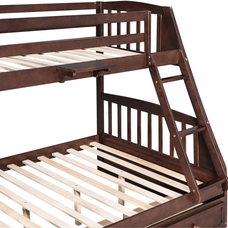 Lit superposé simple avec finition et tête de lit - ajoute des tiroirs de confort et de style, une structure solide d'escalier