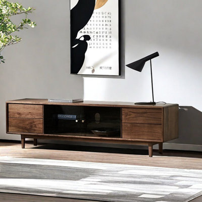 Modern simple black walnut TV cabinet