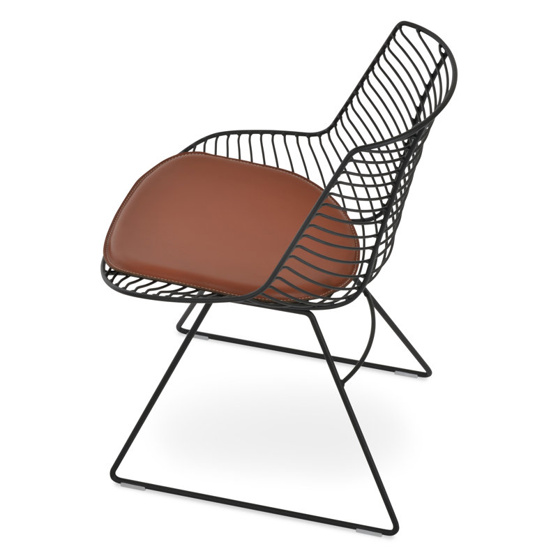 Tiger Wire Side Chair, Black, Cinnamon Leatherette
