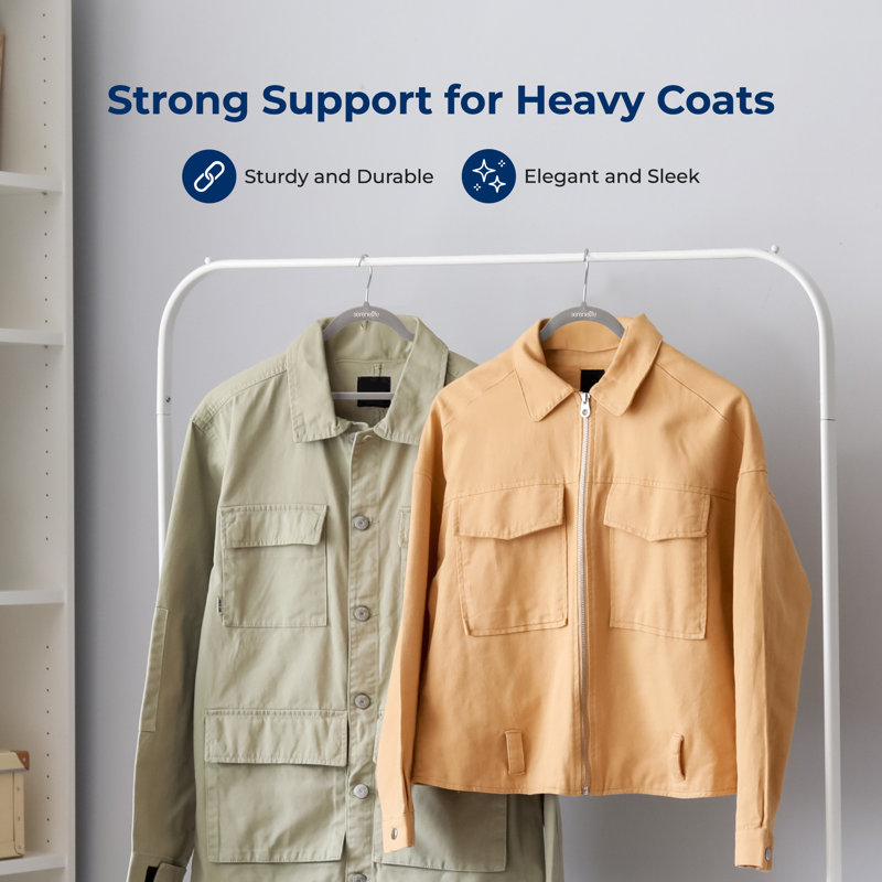 Gray Velvet Non-Slip Heavy Duty Hanger Set, 10 Pieces