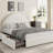 Modern Boucle Upholstered Platform Bed Frame with 2 Storage Drawers - Rounded Headboard - Sturdy Wooden Slats - Noise-Free - No Box Vernal Needed-1350682834-1350682835