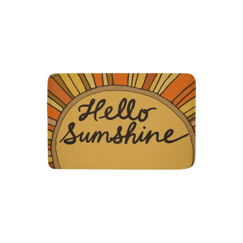 Tapis pour salle de bain Retro Sun Hello Sunshine, 16 x 24