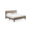 Ensemble de chambre à coucher en bois 3 pièces - 1 tête de lit moderne en tissu de lin brun rembourré et tête de lit capitonnée avec 2 tables de chevet - Table de chevet au fini crème au beurre brossé-1393580840-1467041410-1467041412