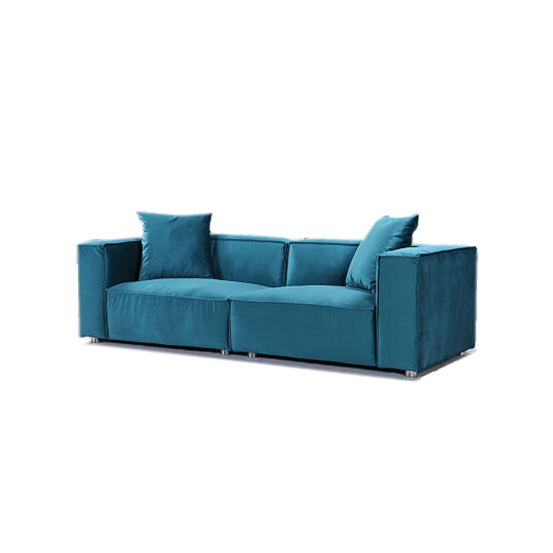 Canapé 3 places Layka - Gris foncé, Velours turquoise