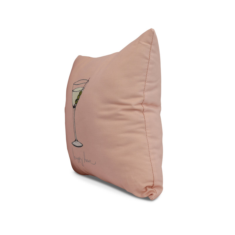 Palm Beach Square Pillow Cover & Insert, Coral, 16" H x 16" W