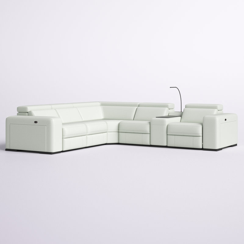 Ariaana Upholstered Power Reclining L-Shaped Sectional Symmetrical