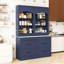 Ensemble de 2 grands garde-manger autoportants avec tablette réglable, plateau en faux marbre et tiroirs-509686592-506937492