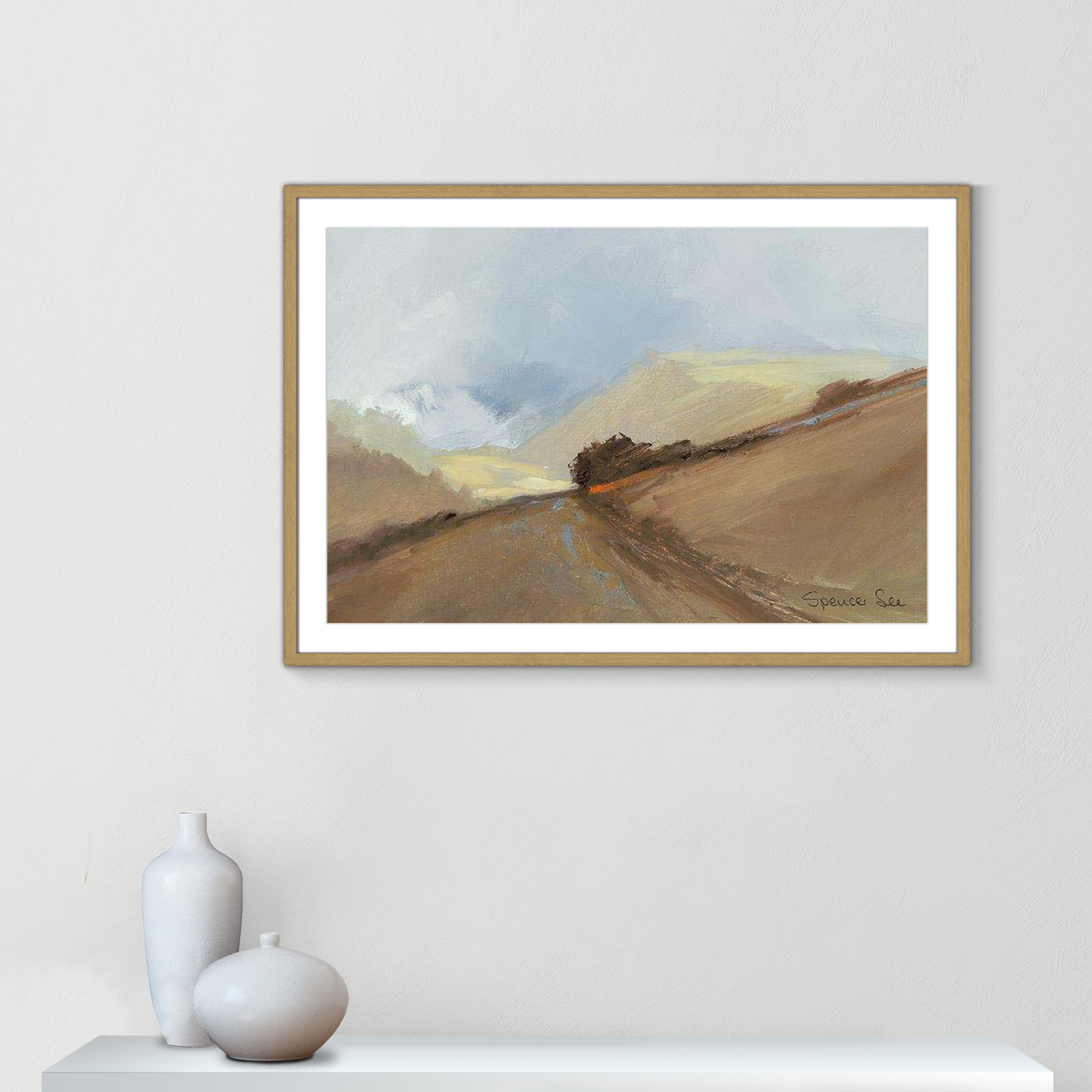 Heaven And Earth II by Spencer Lee, 29.5" H x 41.5" W x 0.75" D, Natural Framed