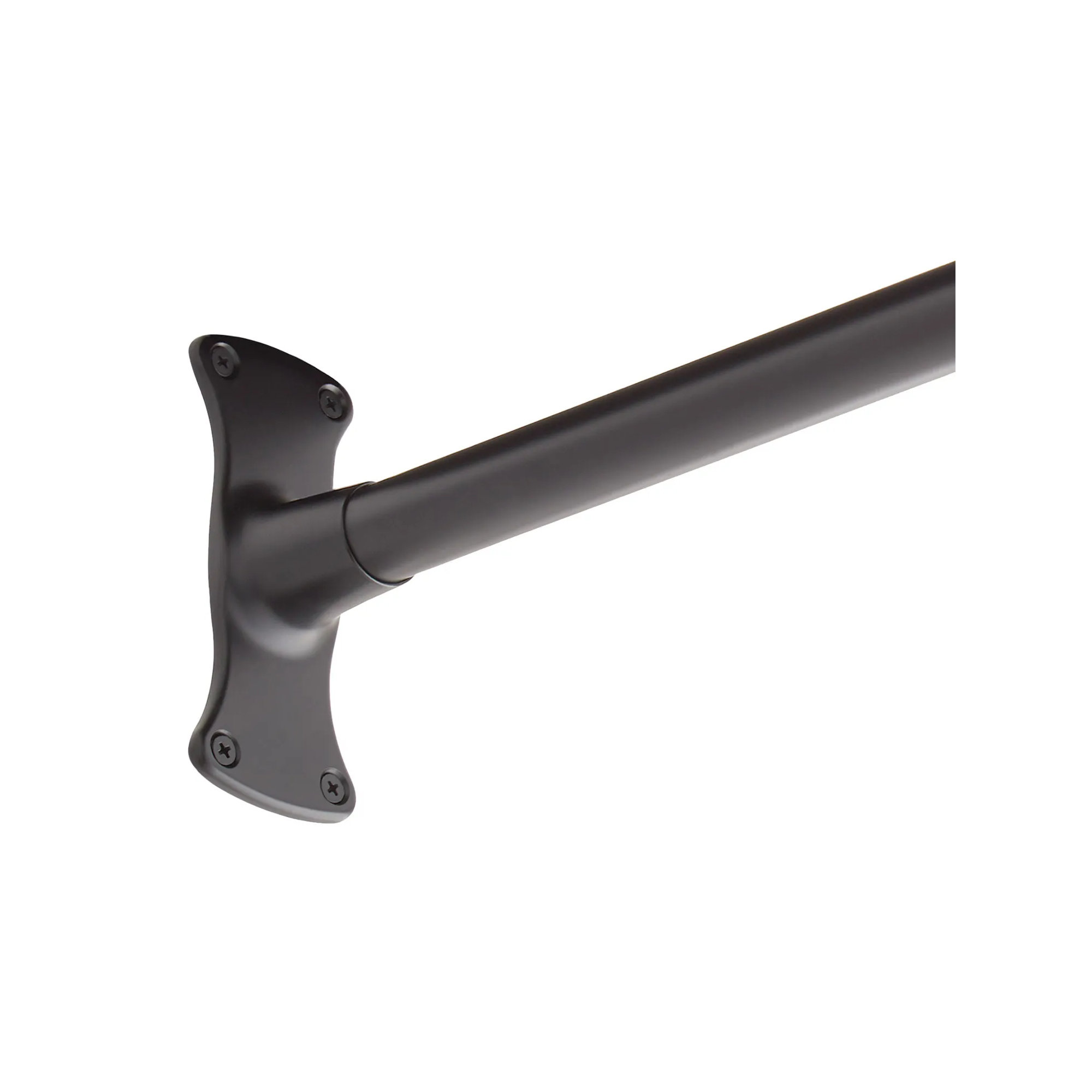 60" Brass Straight Shower Curtain Rod, Matte Black