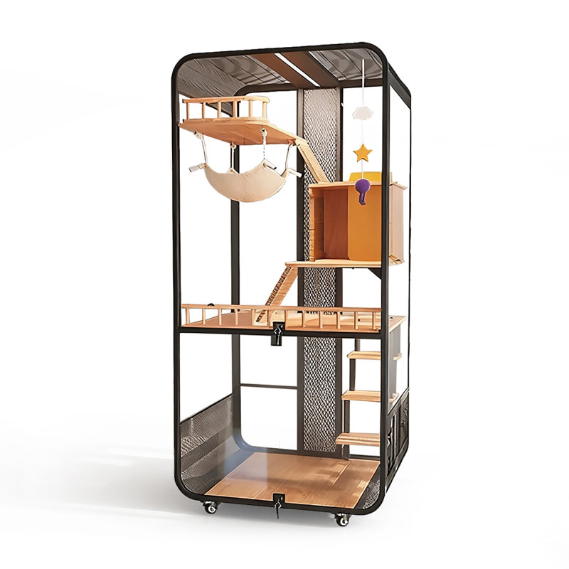Cat House with Remote-Controlled Light Strip, Compatible with Automatic Litter Boxes