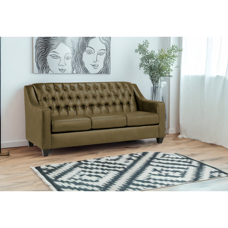 Canapé en cuir Debolt, Similicuir taupe