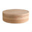 Table basse ronde de 39,37 po avec grain de bois naturel pour le salon, table basse cylindrique moderne pour le salon, sans assemblage