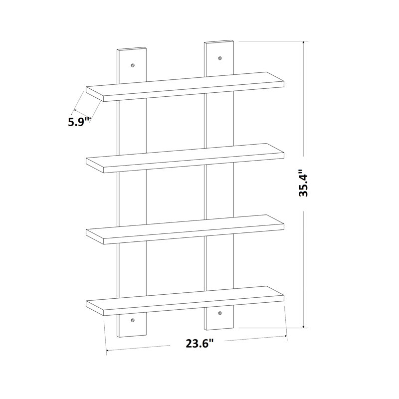 Angelinamarie 4 Piece Floating Shelf, White