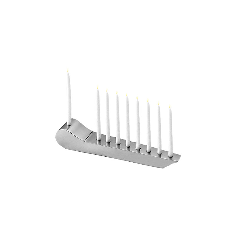 George Schmidt Nickel-Plated Brass Menorah