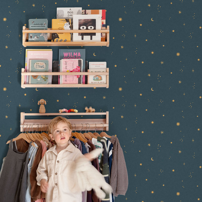 Little Dreamers Collection Stylish Stars Wallpaper Roll, Blue