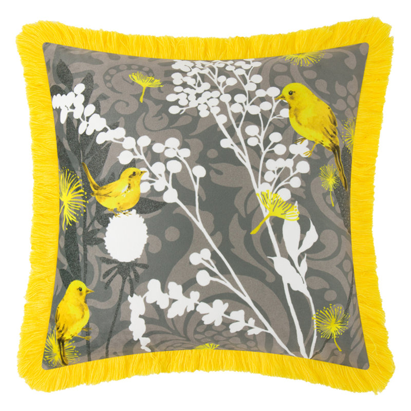  Housse de coussin en velours à pampilles