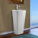 33" Tall Ceramic Rectangular Pedestal Bathroom Sink with Overflow