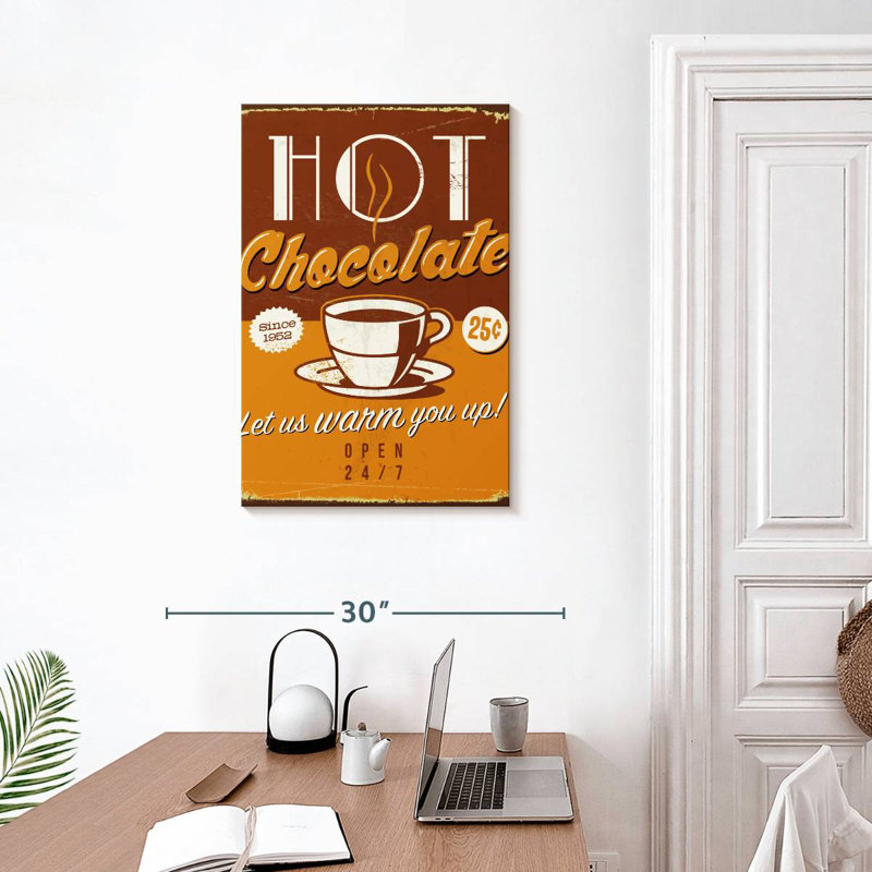 Retro Hot Chocolate Wall Sign, 30" H x 20" W