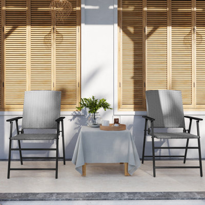Wicker/Rattan Side Chair Folding Chair Set