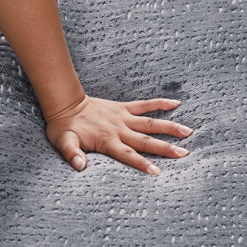 Canapé moderne en chenille gris, lit simple moelleux pour le salon