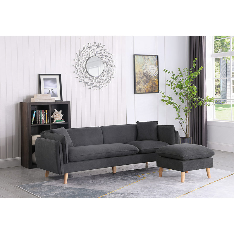 Canapé modulaire en tissu gris foncé Brayden