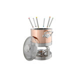 Mauviel M'heritage 150 S Copper Fondue Set With Stainless Steel Base, 3.4-Qt