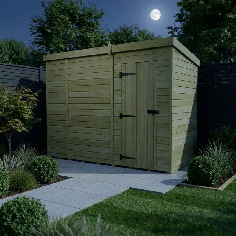 Total Sheds 9ft x 4ft Pent Garden Shed - Single Door - No Windows - Pressure Treated Timber - UK Manufactured