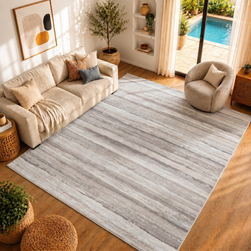 Striped Area Rug, Rectangle 160cm x 215cm
