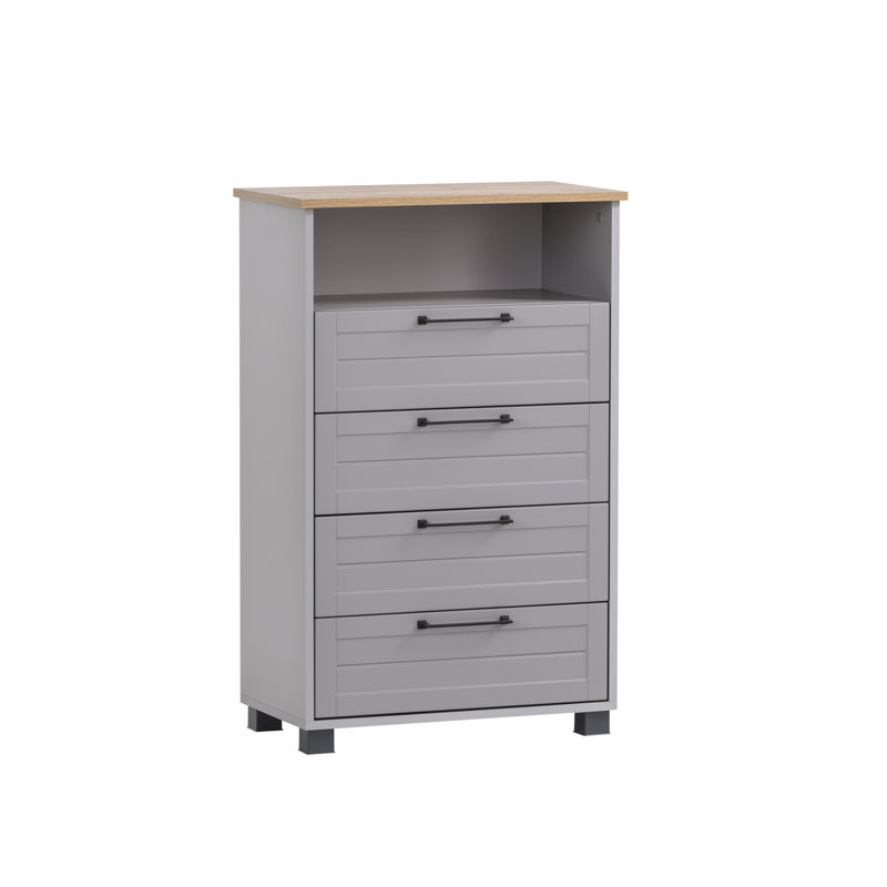 Alapaha 62.4cm W 4 - Drawer Chest of Drawers, Brown/Grey