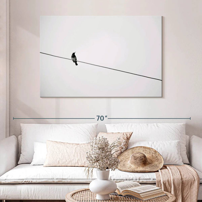Brampt Simple Bird On Wire, 32" H x 48" W